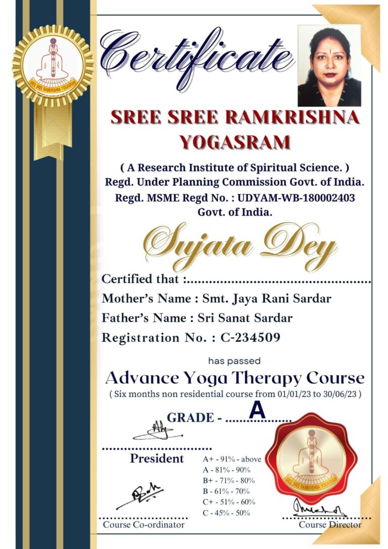 advanced yoga therapy course certificate4